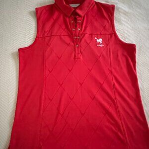 Callaway Red Sleeveless Golf Polo, Women's Large